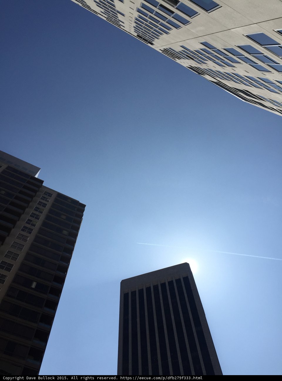 DTLA Towers Against Blue Sky