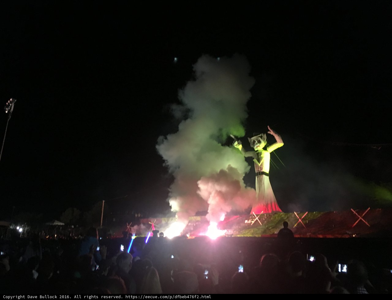 Burning Man Statue at Outdoor Concert