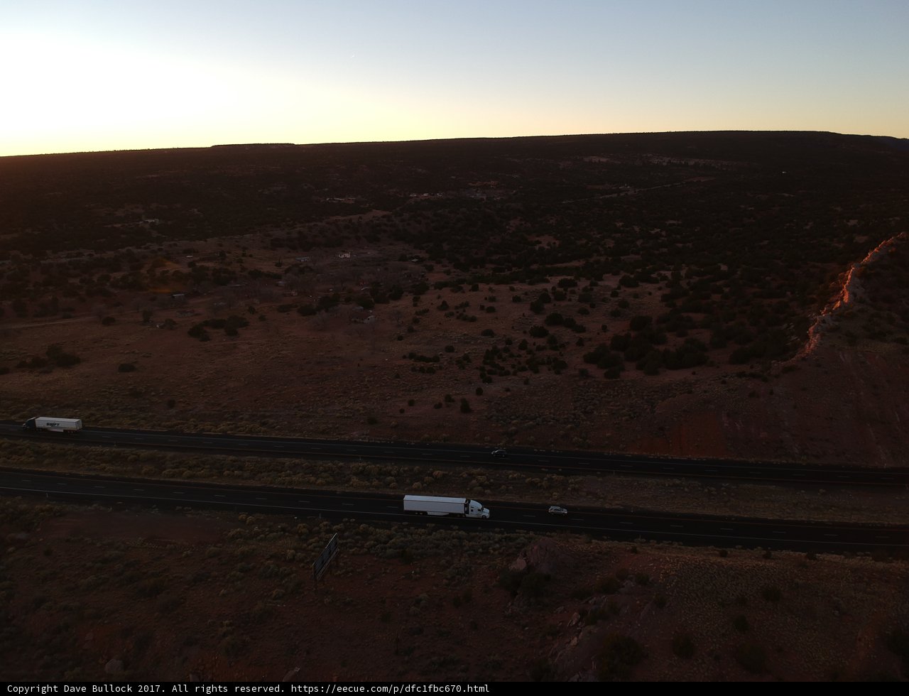 Sunset Drive on a Desert Highway