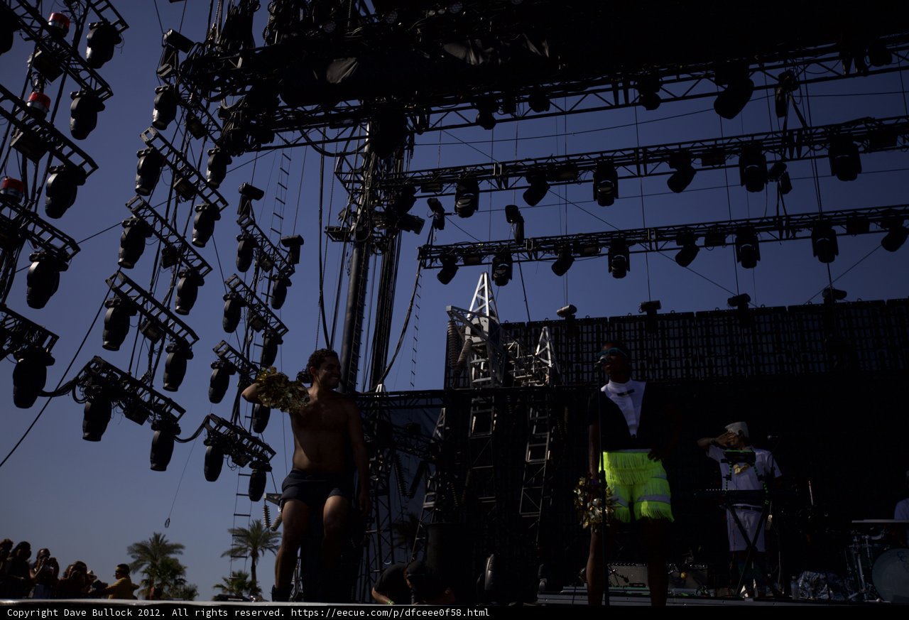 Stage Lights Up at Coachella Music Festival