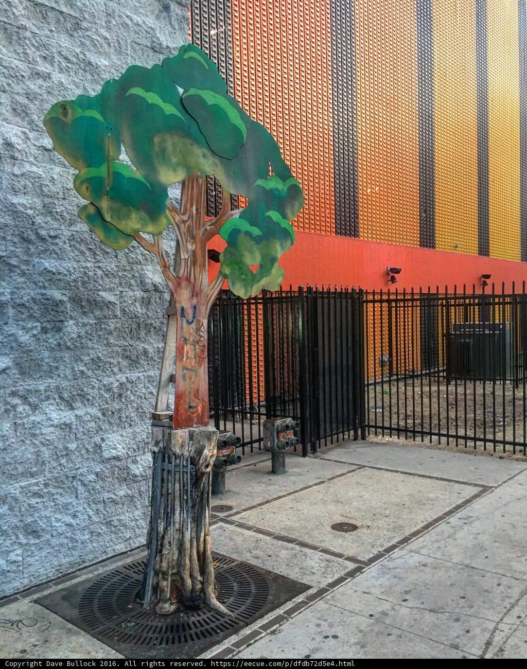Colorful Tree Art on LA Sidewalk
