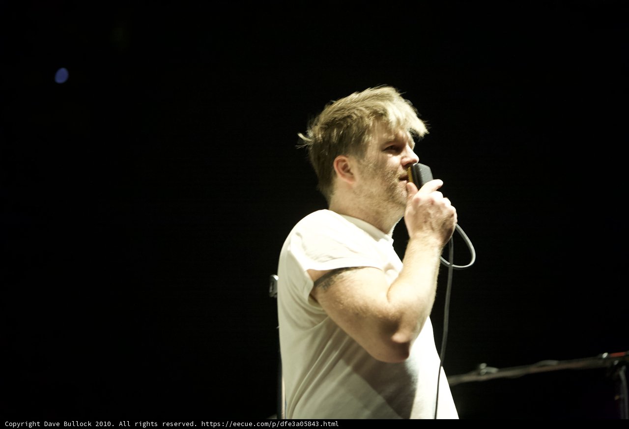 The Talented James Murphy with His Microphone
