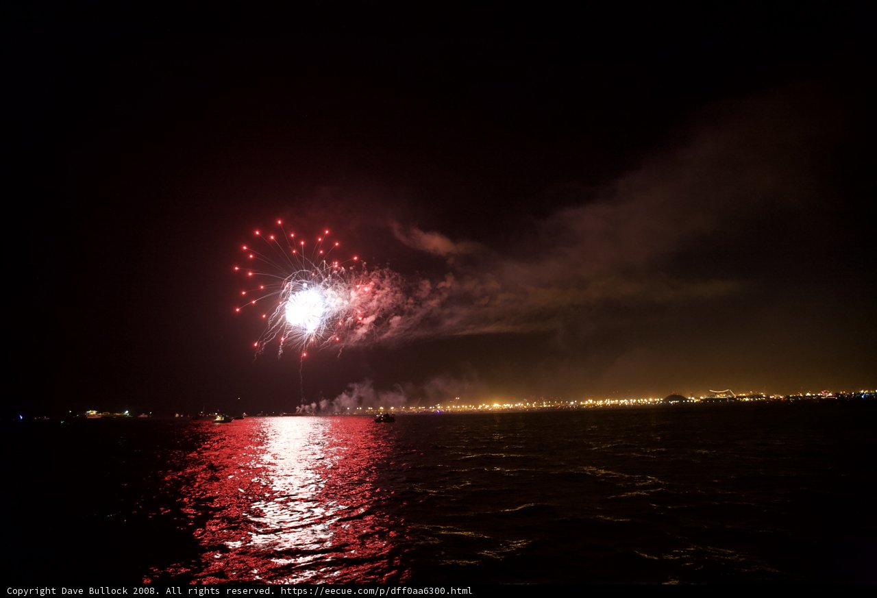 Sparkling Fireworks over the Water