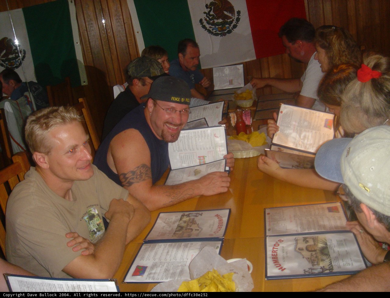 Group Dining at Wood Table
