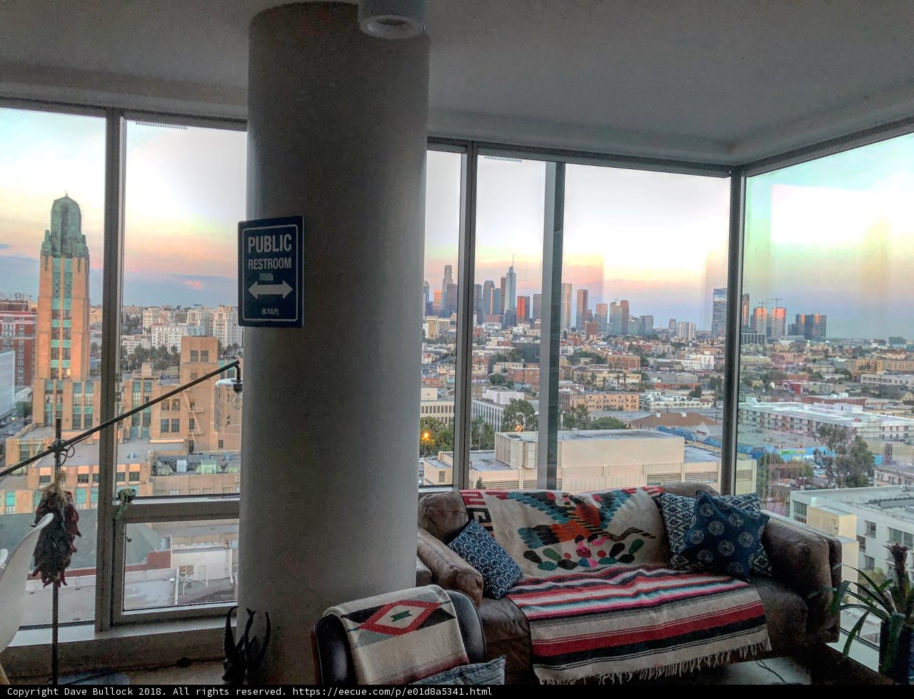 City View from a Stylish Living Room