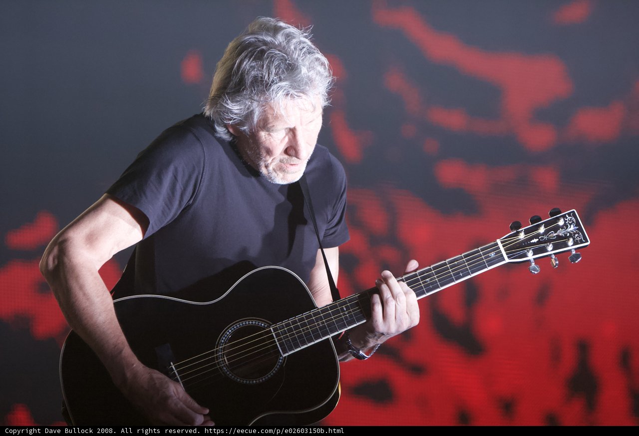 Roger Waters Shreds on His Guitar during "The Wall" Concert in London