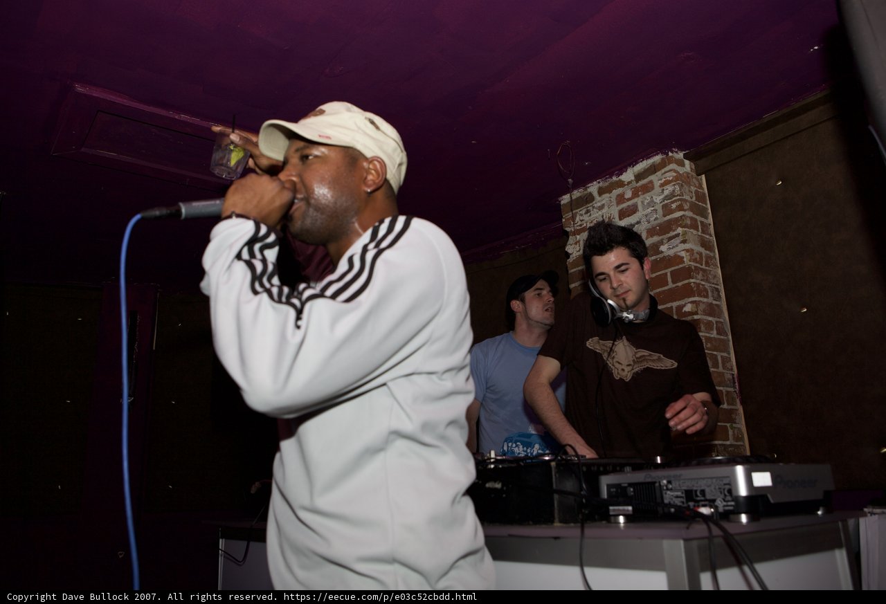 Steve J performing live with a microphone