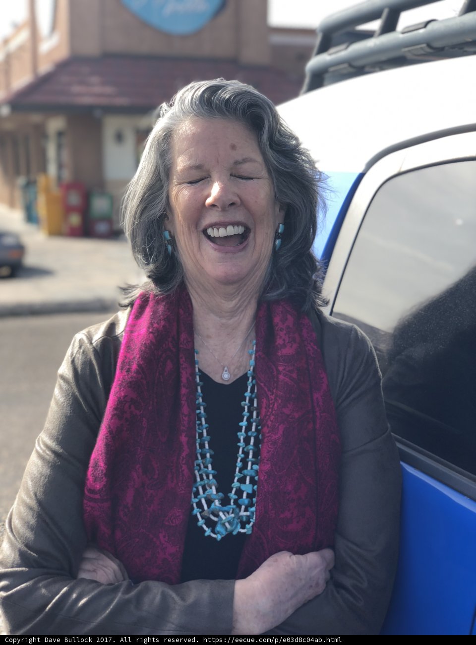Blue Car, Purple Blouse, and Diamond Necklace: A Portrait of Rhoda B