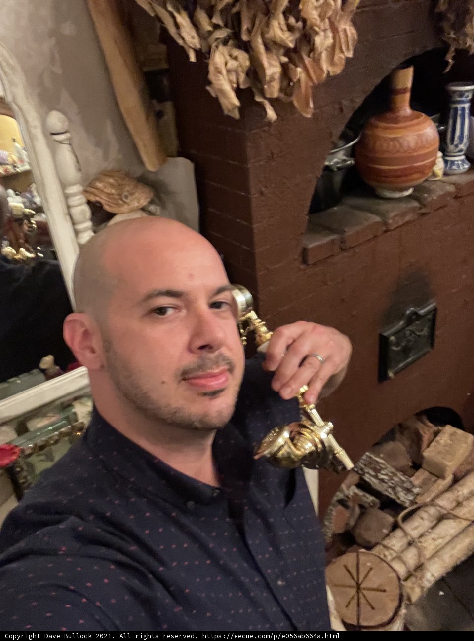 Conversing amidst pottery