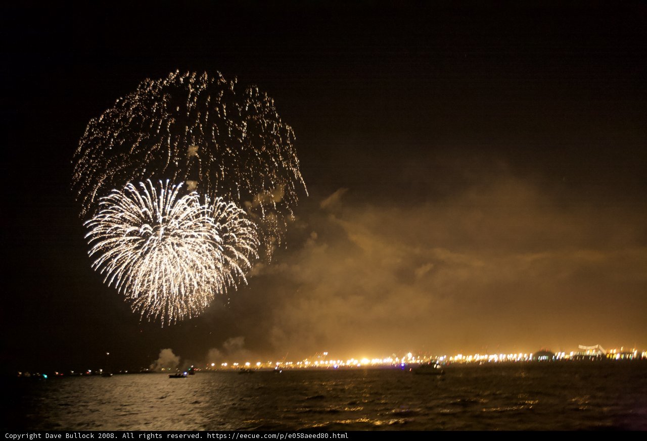 Boats and Fireworks on the Water