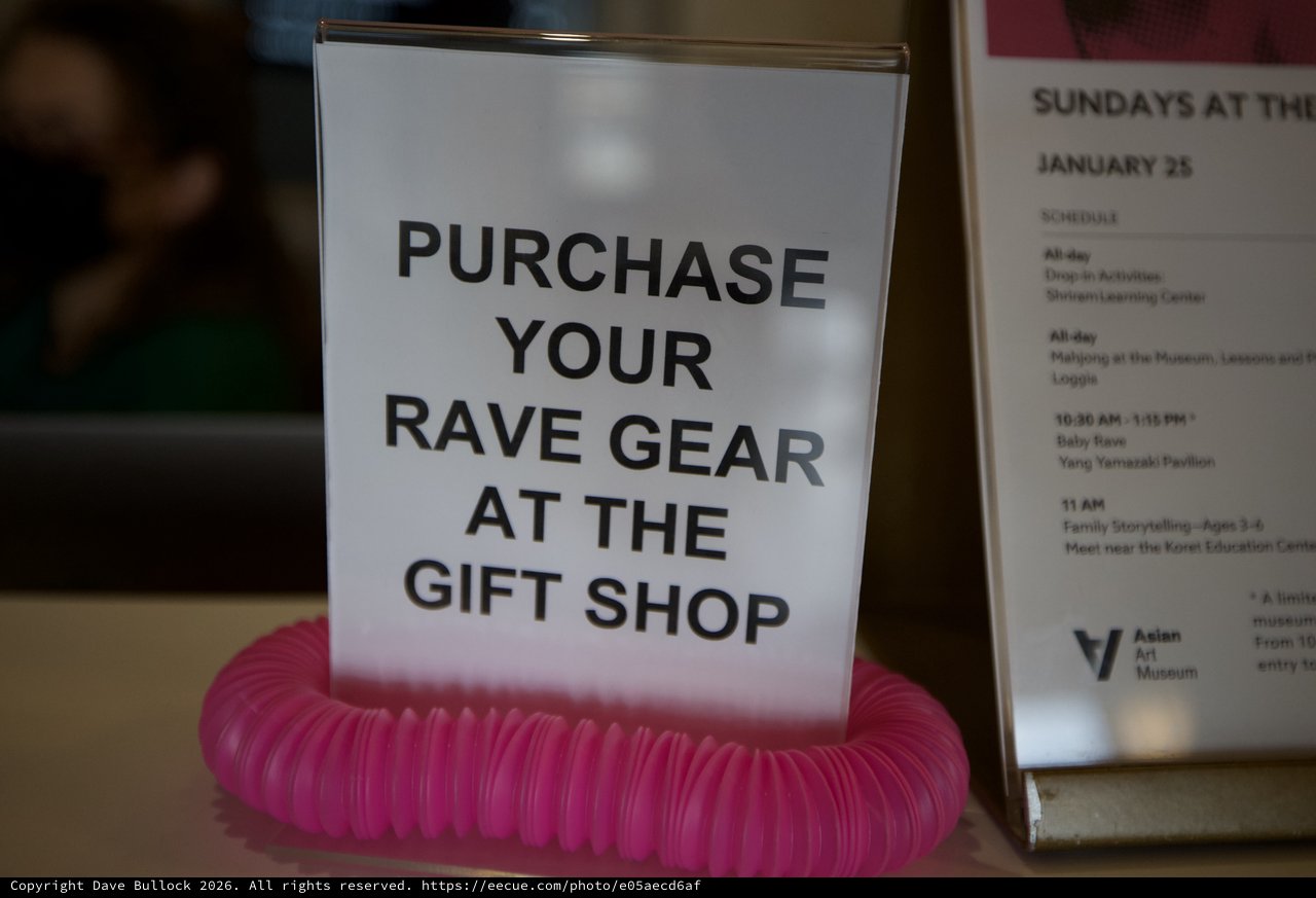 Baby Rave Gift Shop Sign at Asian Art Museum