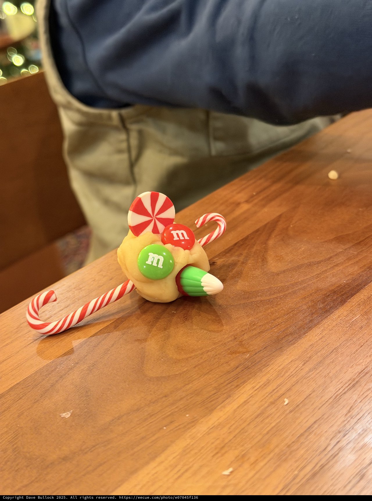 Festive Candy Decoration on Wooden Table