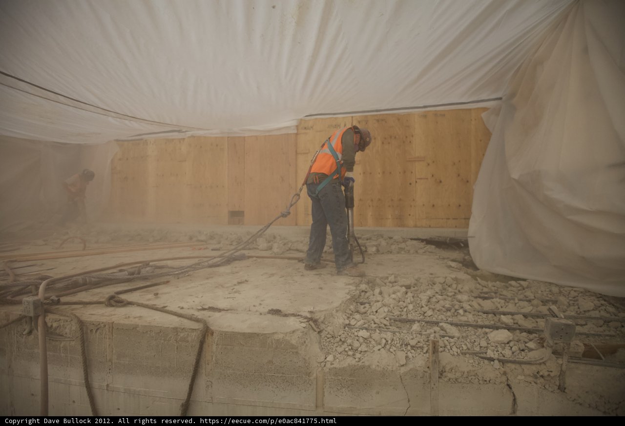 Working on the Concrete Floor