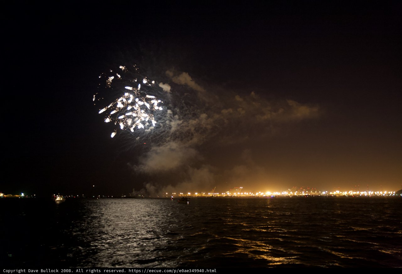 Spectacular Fireworks Display over Water