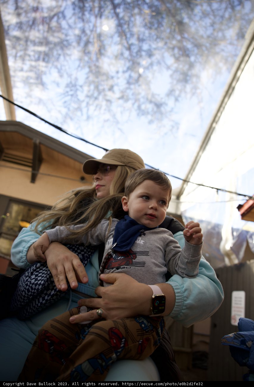 Embrace of Love: Mother and Child in Downtown Sonoma