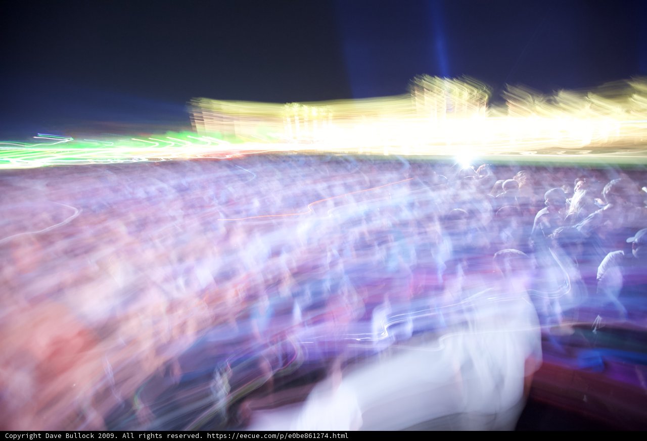 Nighttime Crowd at Coachella Music Festival