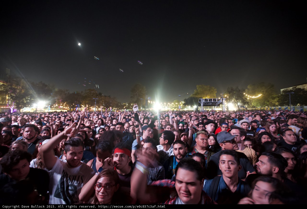 Festival Crowd with Stage Lights