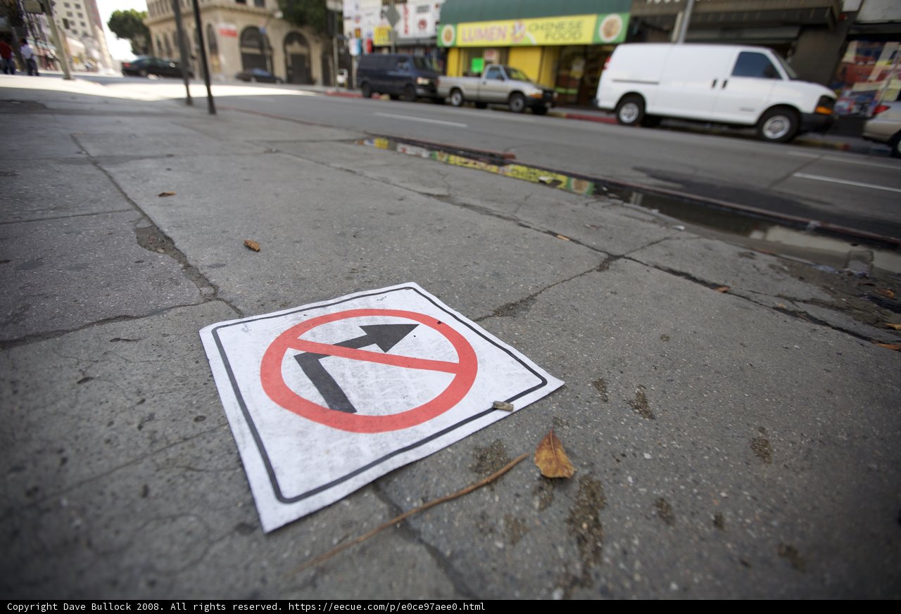 No Left Turn on the Sidewalk