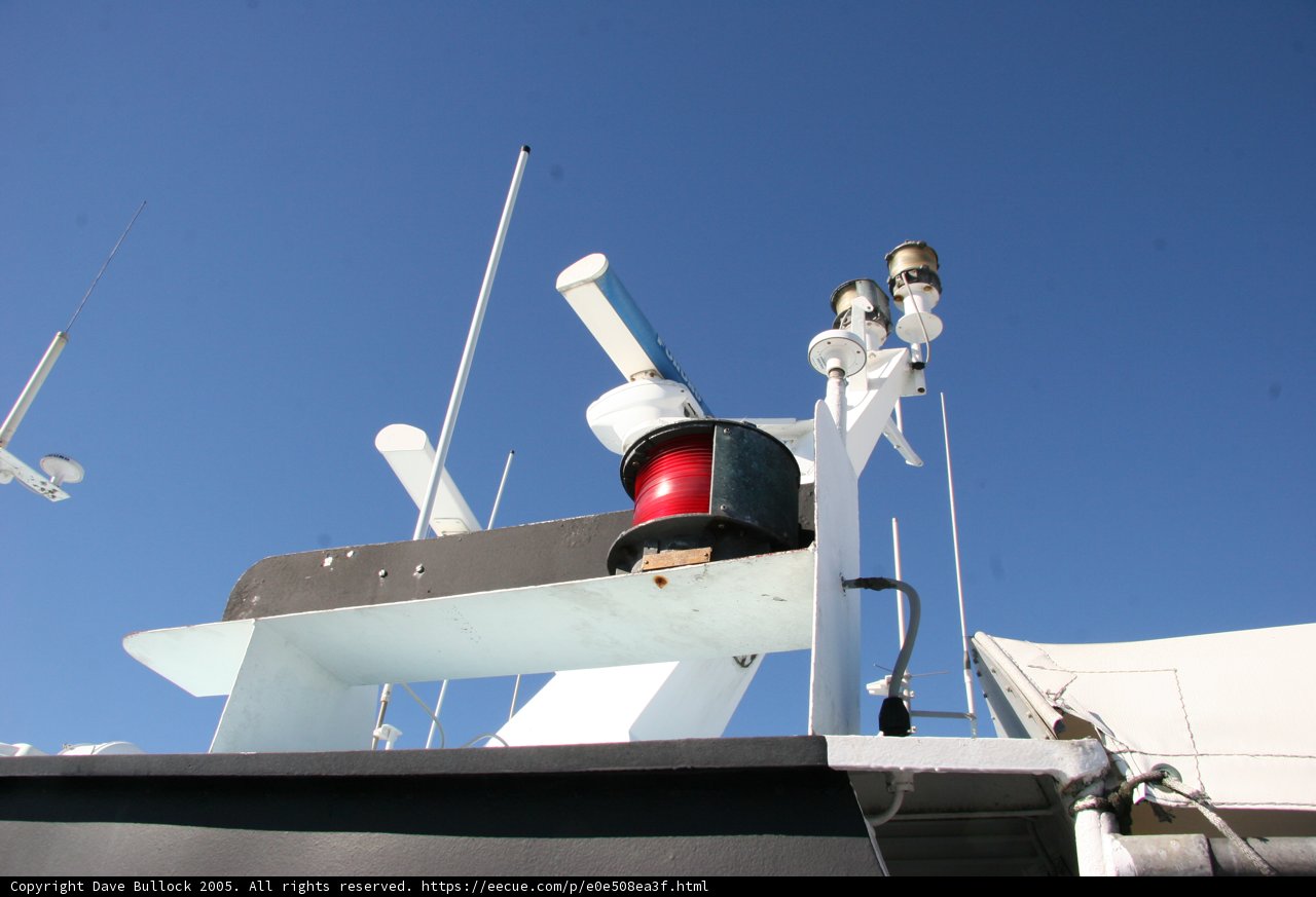 Red Light Boat in the Blue Sky