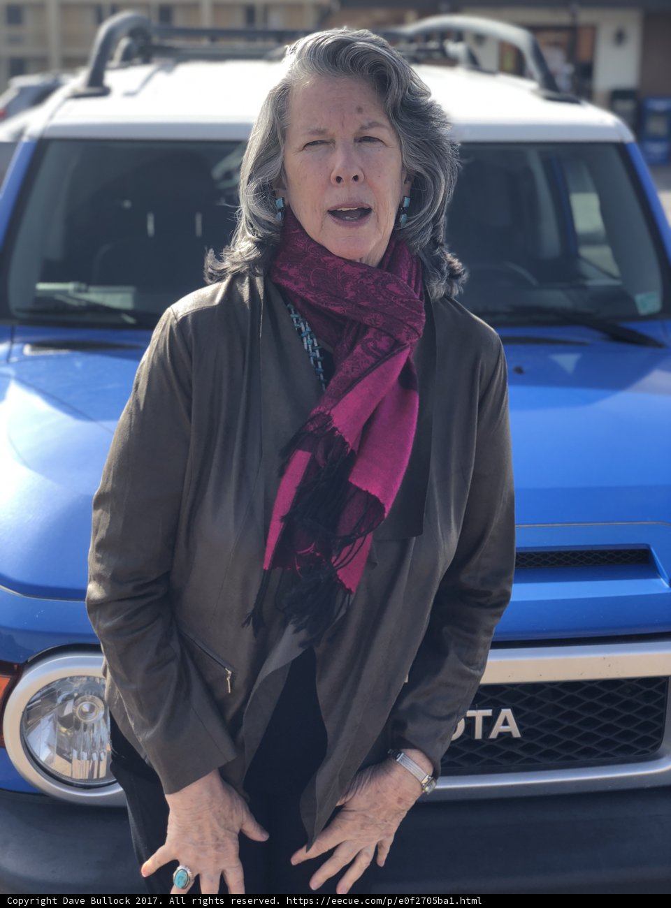 Lady in Black with Blue Ride