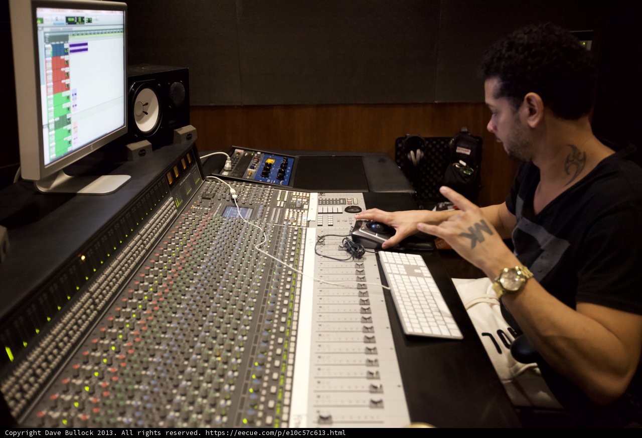 Music Mixing in a Professional Recording Studio