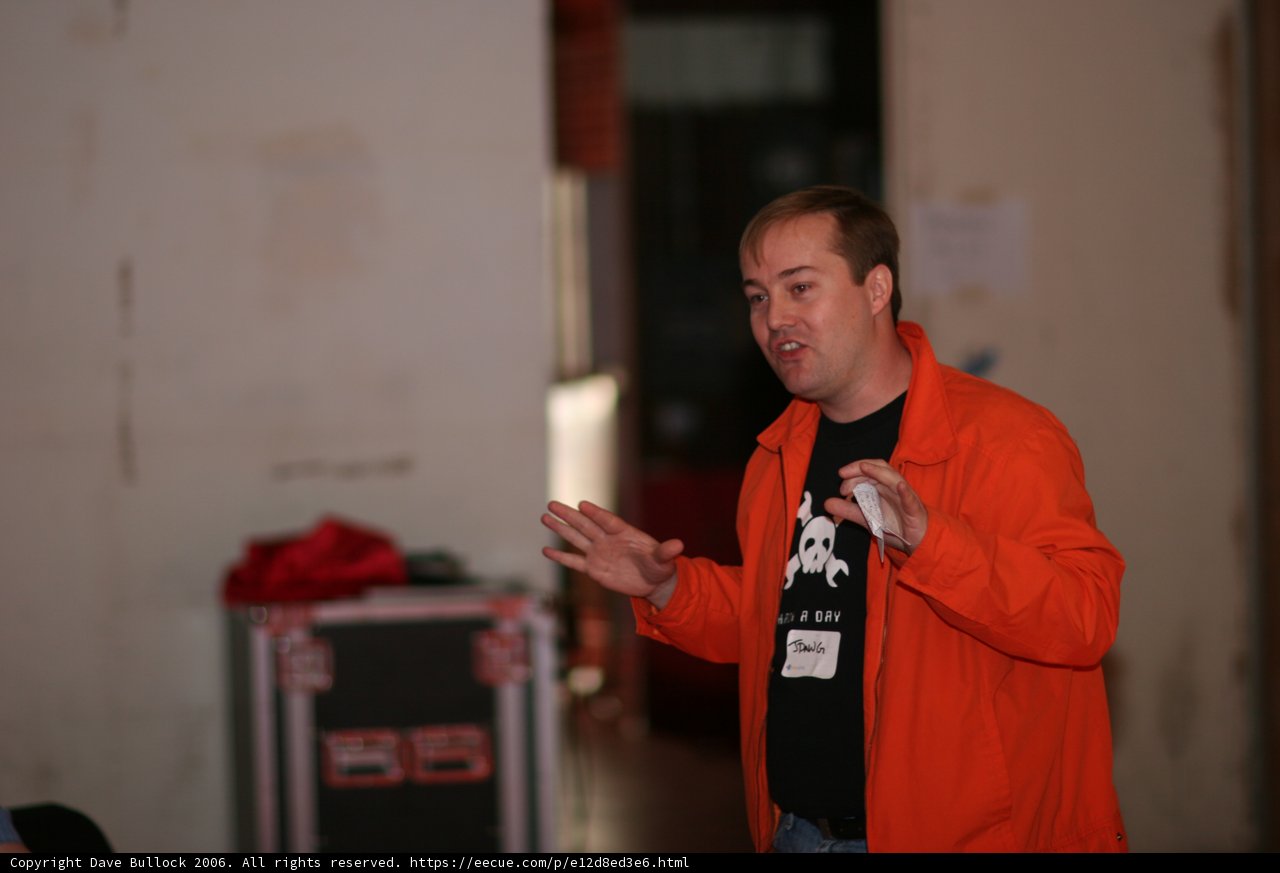 Orange Jacket Man at Barcamp 3