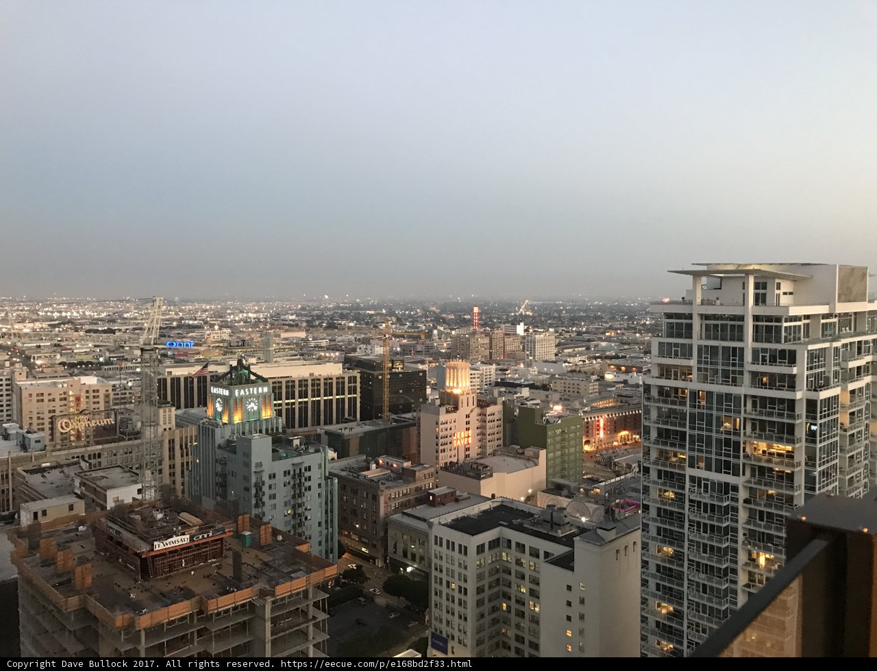 Los Angeles Cityscape from High Rise Apartment