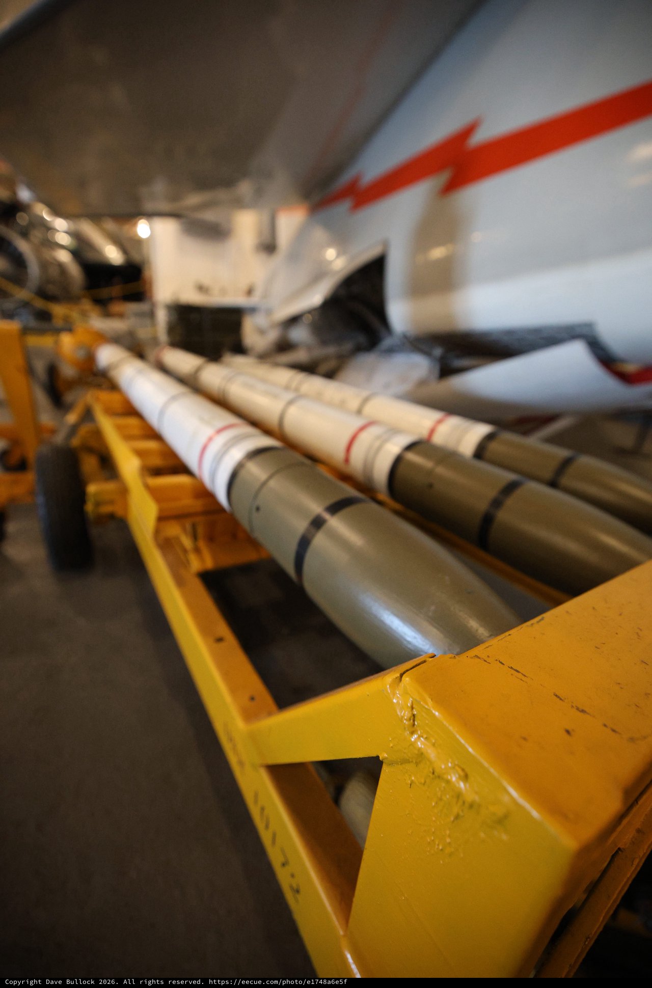 Aircraft Munitions Display on Yellow Cradle at USS Hornet