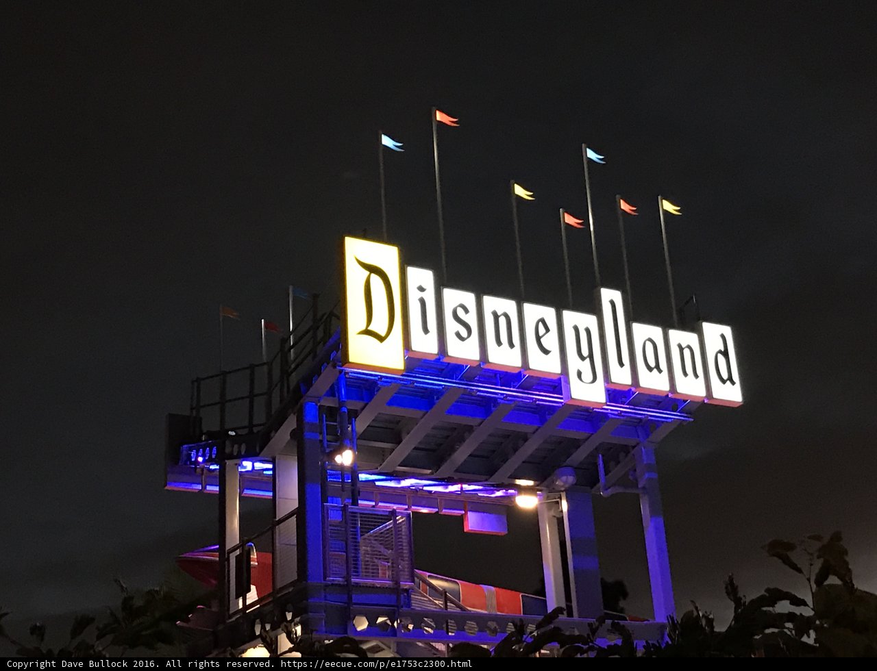 Radiant Disneyland Sign at Night