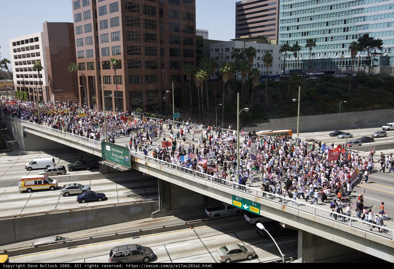 Mayday Rally Crowd on City Bridge
