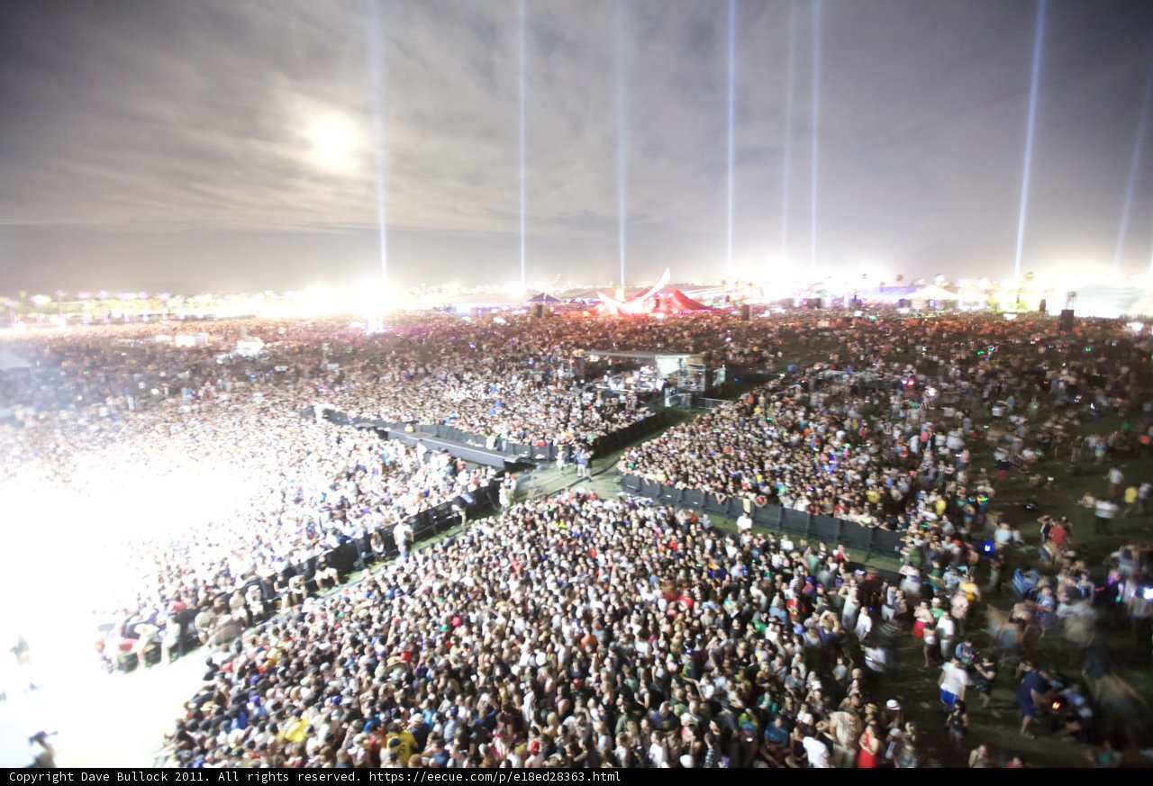 Energetic Crowd Rocks Coachella at Night