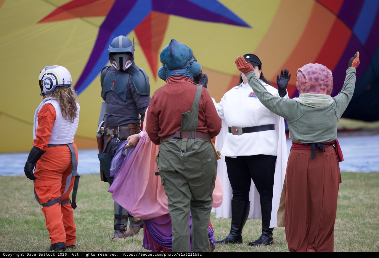 Star Wars Cosplayers Wave Before Hot Air Balloon