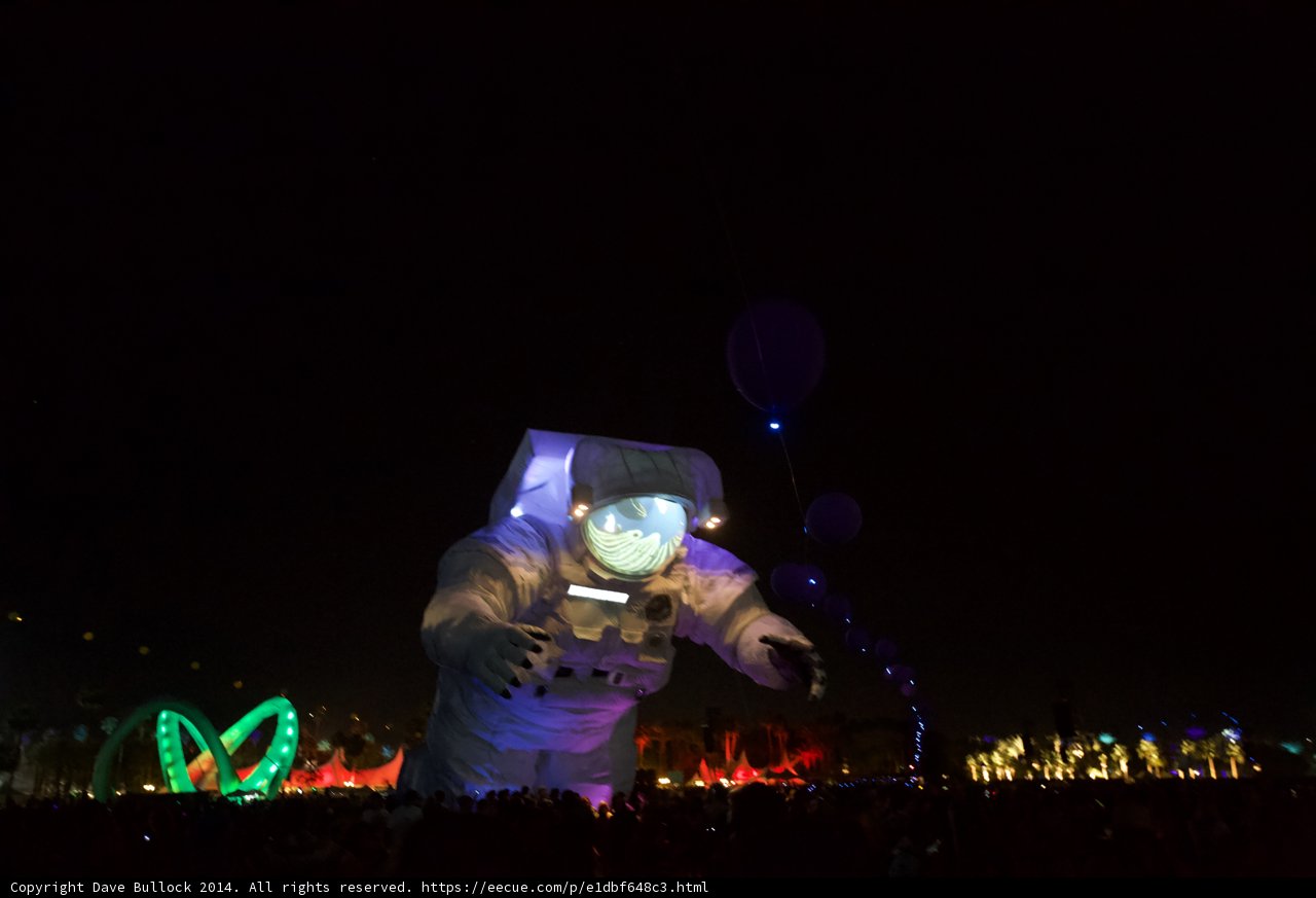 Illuminated Space Man at Night