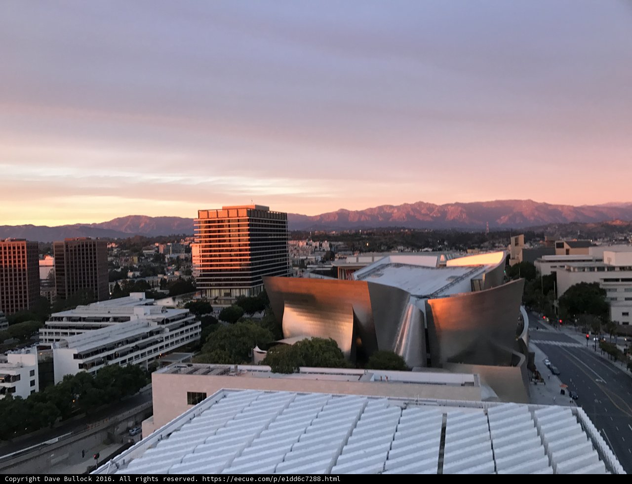 Sunset View from the Rooftop of The Broad
