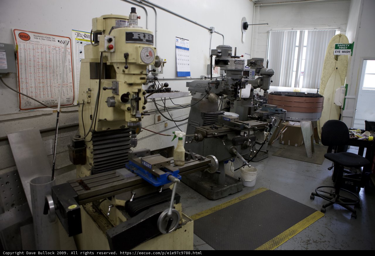Machines Big and Small in a Factory Workshop