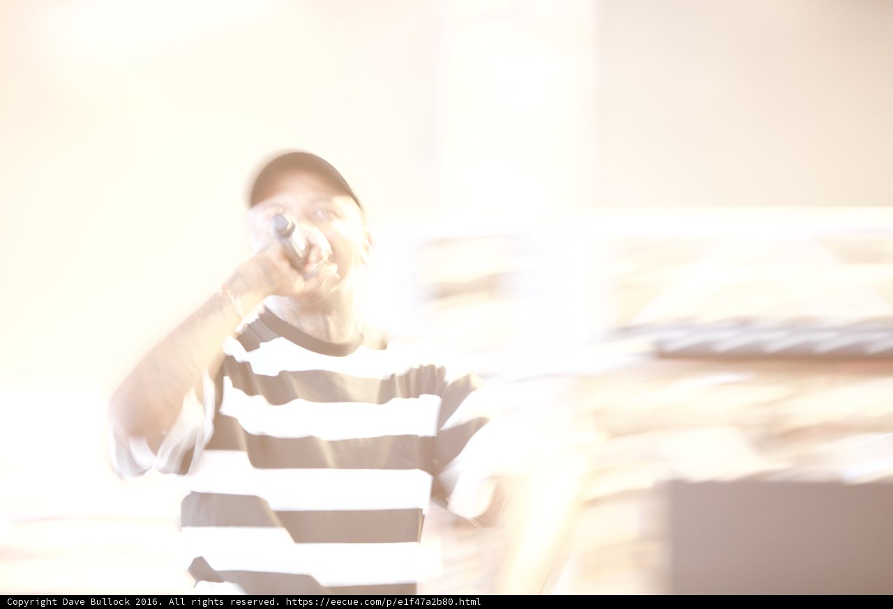 Striped Man with Mic at Coachella