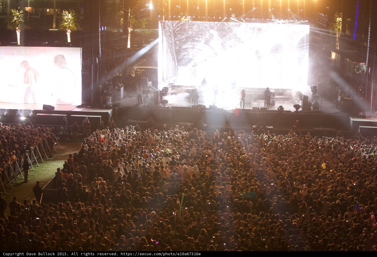 Raging Crowd at Coachella Rock Concert