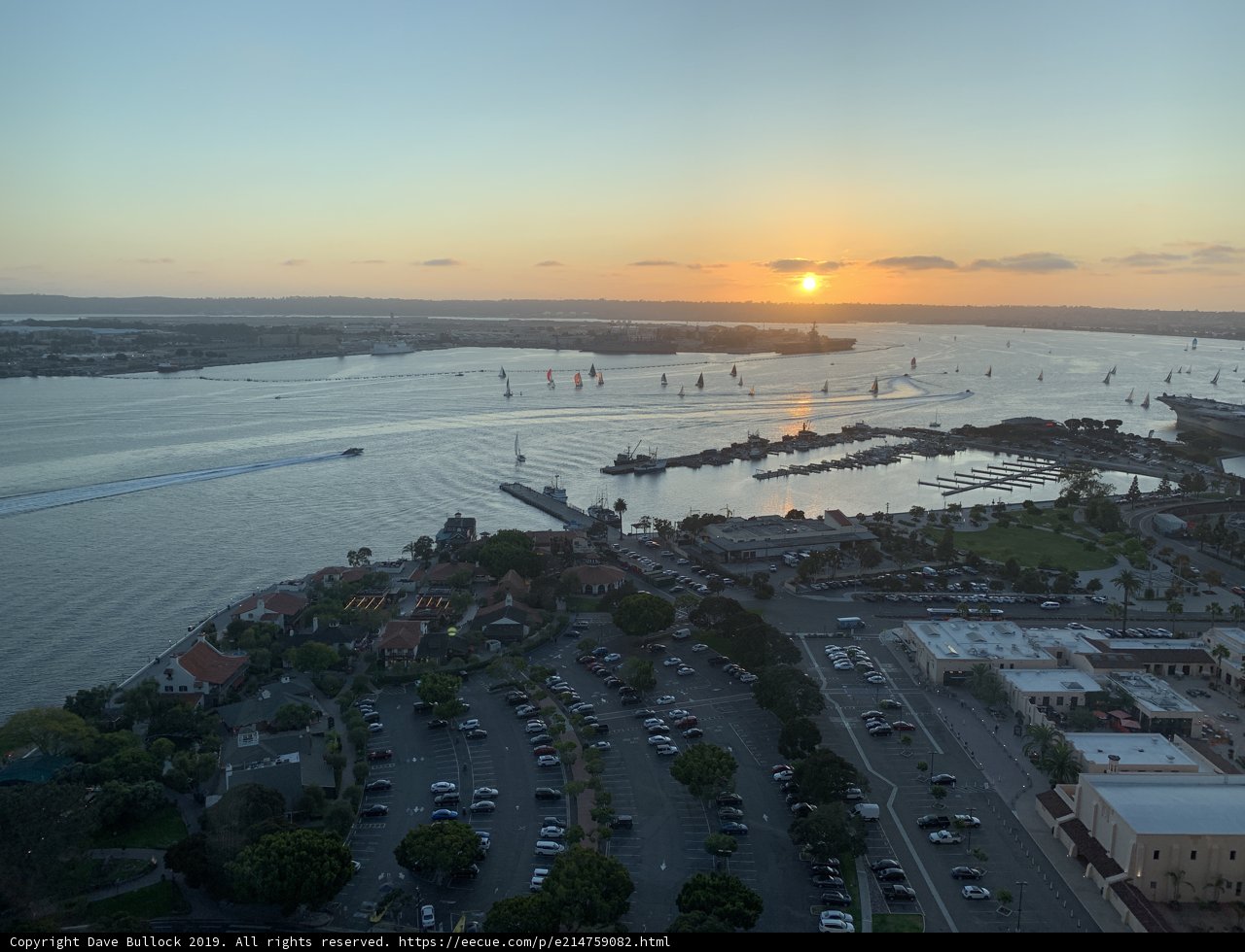 Cityscape Sunset Over San Diego Bay