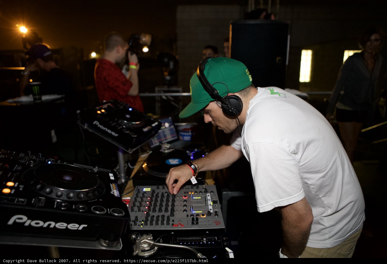 Mixing Beats in Green Hat