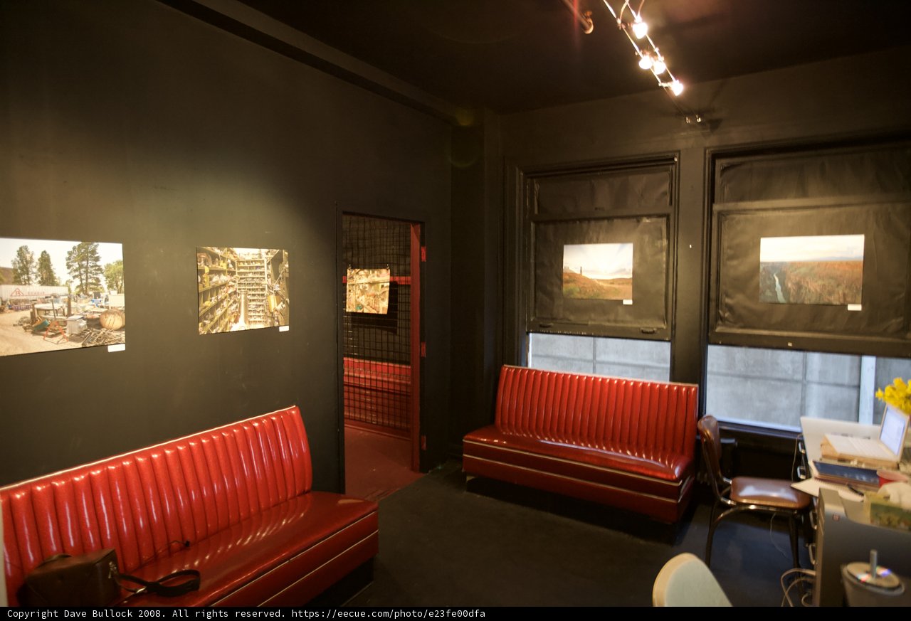 Red Couch in a Picture-Filled Room