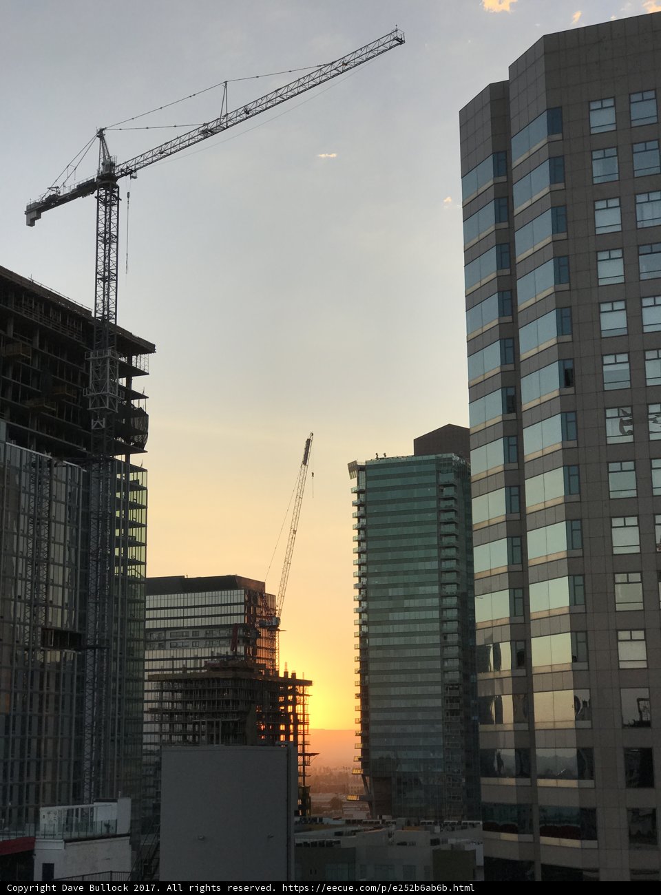 City Sunset with Construction Crane