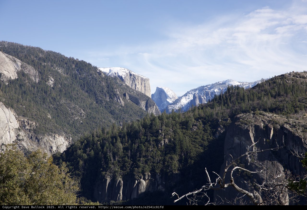 Yosemite Valley Vista with Snow-Capped Half Dome