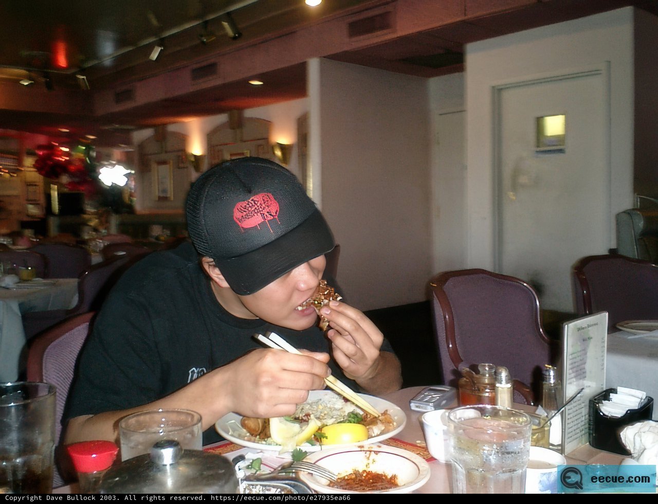 Enjoying a Meal at the Restaurant