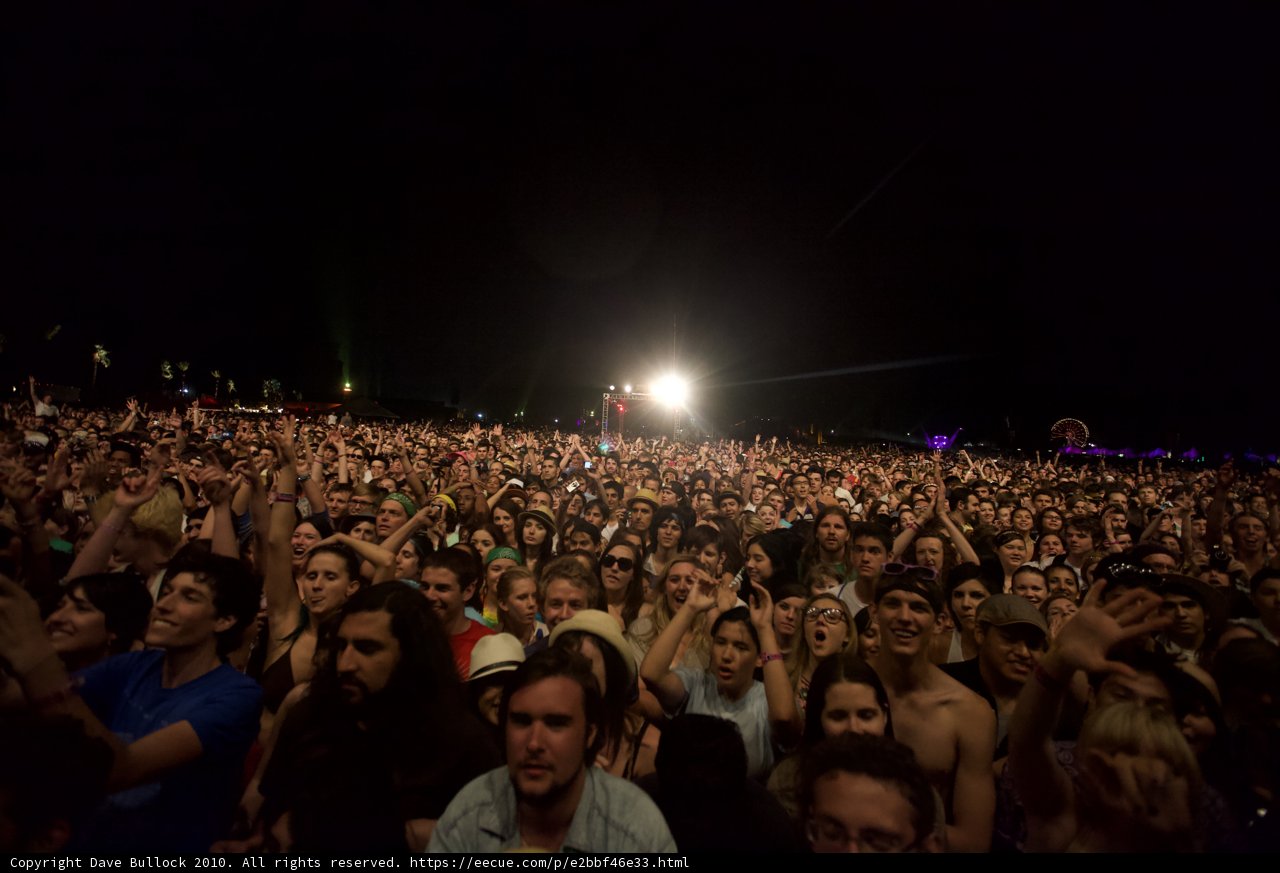 Nighttime Crowd at Cochella Concert