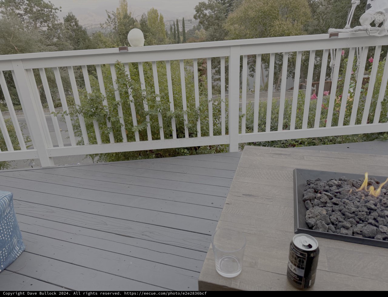 Evening Fire Pit on Modern Deck