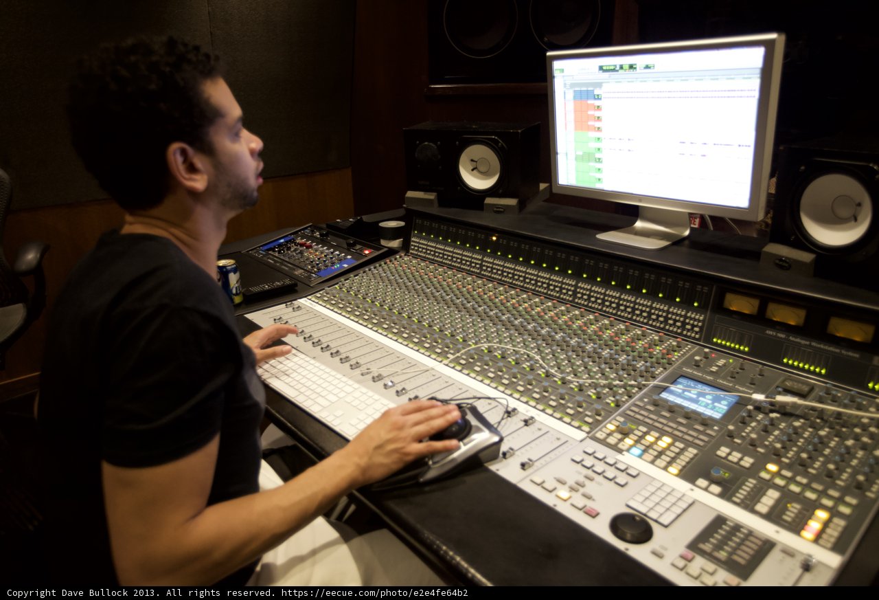 Man creating music with technology