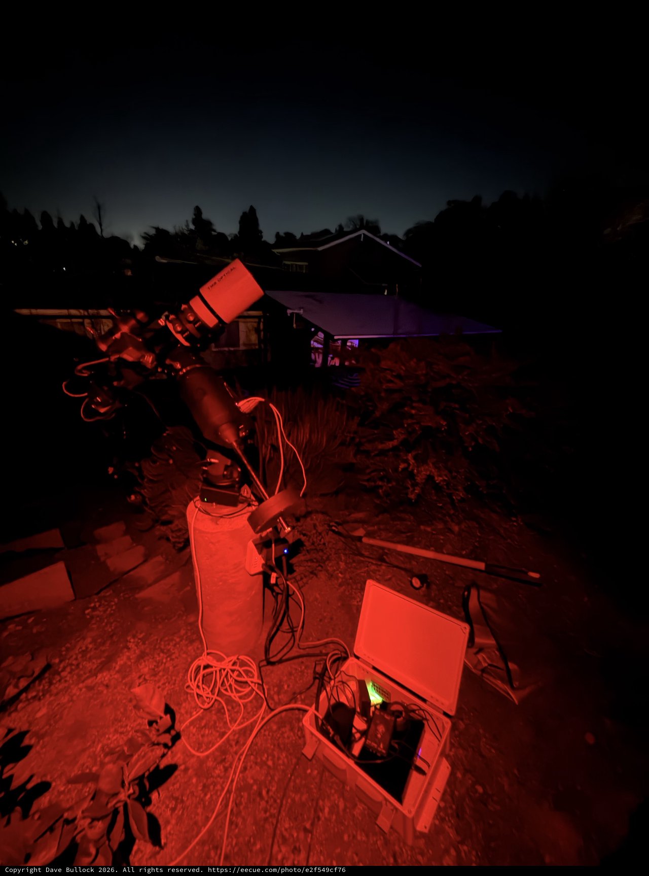 Backyard Astrophotography Setup at Dawn