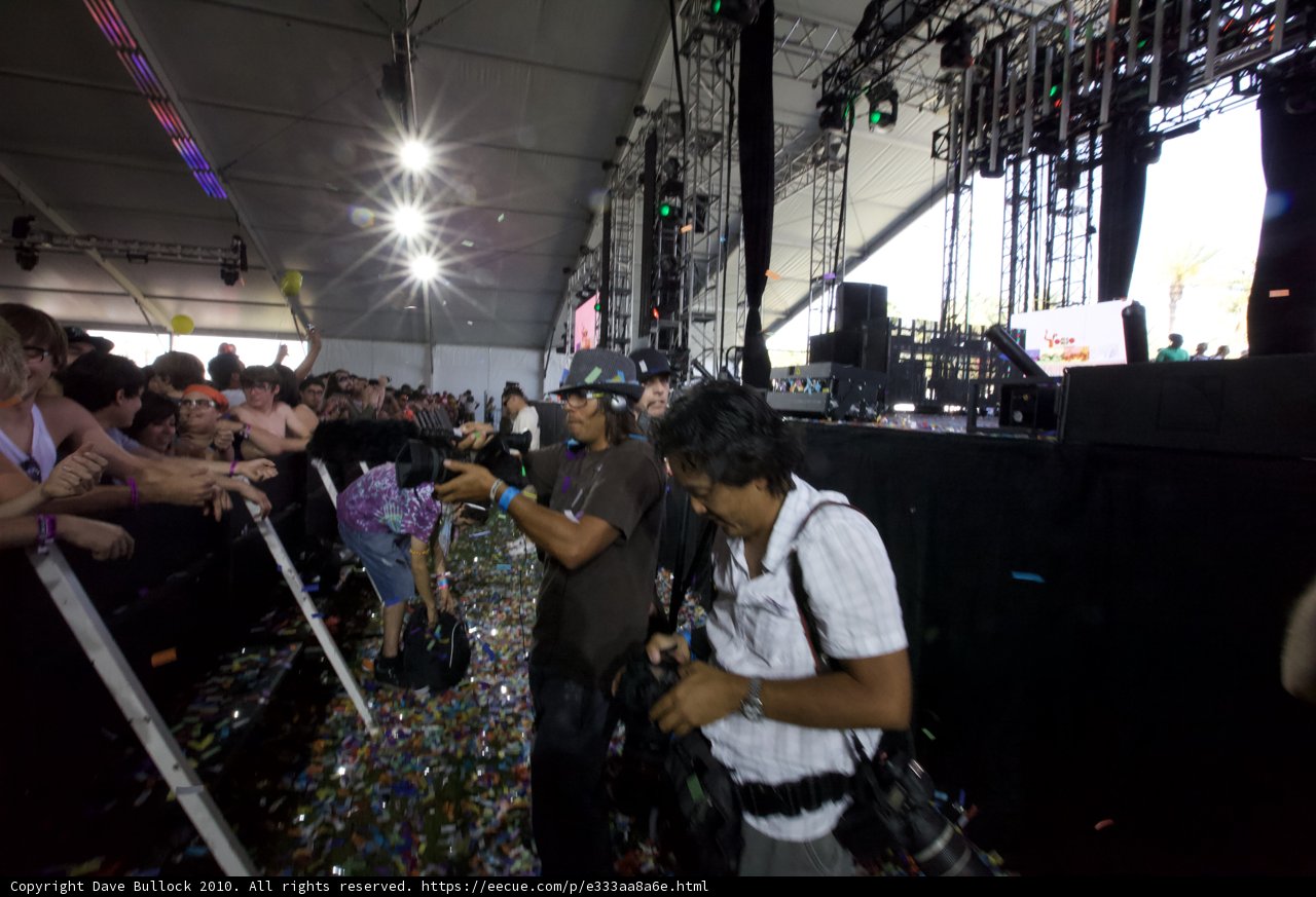 Confetti-filled Crowd at Coachella Concert