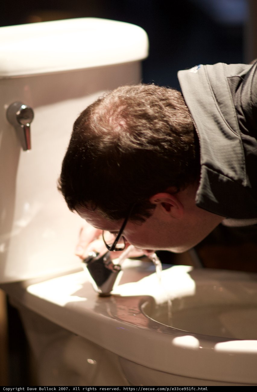 Curious Man at the Fountain Basin