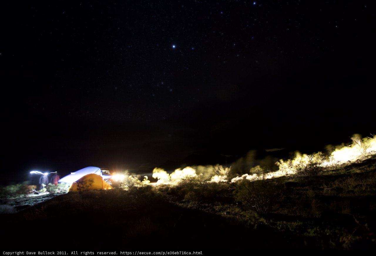 Mountain Tent Camping Under a Starry Night Sky